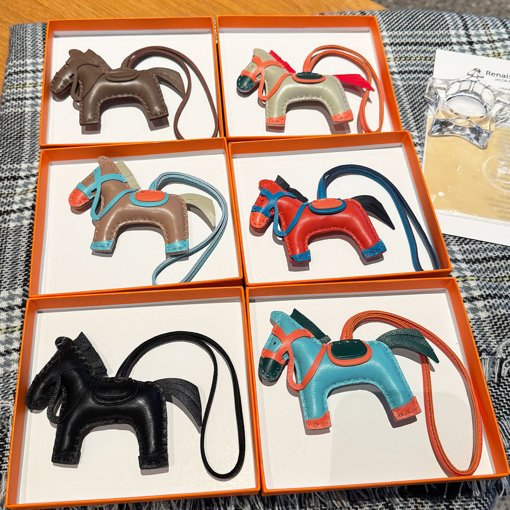Genuine Leather Horse Bag Charm